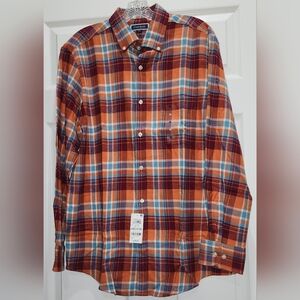 NWT Club Room Plaid Flannel Shirt Sz Medium Regular Fit